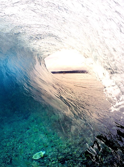 photo de vague watershot tube sunset